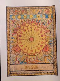 Antique Tarot Card Print oddities art THE SUN Health ...