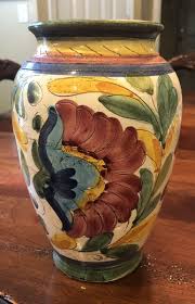 ANTIQUE ITALIAN MAJOLICA MAIOLICA HAND PAINTED 8” VASE HORNED GOAT ITALI 11136 | eBay Australia