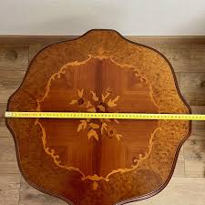Tripod Round Table Marquetry Side Table Vintage - Etsy