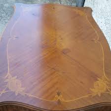 Vintage 1930s Walnut Carved French Inlaid Flower Parlor Side ...