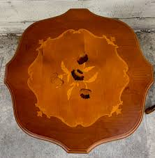 Buy Vintage Italian Style Marquetry Inlaid Burr Hardwood End ...