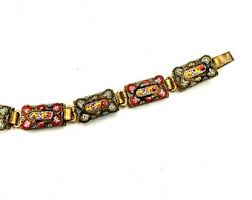 Antique MICRO MOSAIC BRACELET Floral Mosaic Italy Travel ...