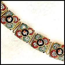Vintage Italy Micro Mosaic Floral Bracelet. For Sale at Ruby ...