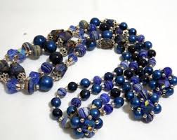 JAPAN Double Strand Necklace and Clip on Earring Set - Etsy