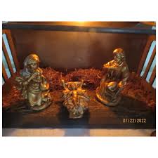 Extra Large Gold Nativity Set. For Sale at Ruby Lane