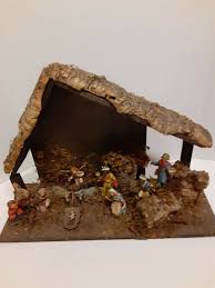Vtg.manger Nativity Set Xmas Scene Stable Jesus Xmas Italy | eBay