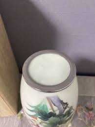 Cloisonne Vase Flower Light Green Shikunshi Japanese ...