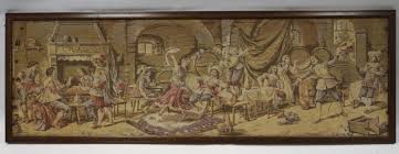 Sold at Auction: Antique Framed French Bar Scene Tapestry