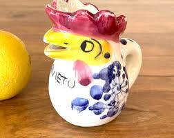 Vintage Orvieto Hand Painted Rooster Creamer - Italian ...