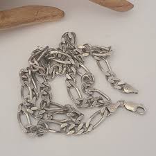 VINTAGE KA 1772 STERLING SILVER ITALY 22IN LONG MENS FIGARO ...