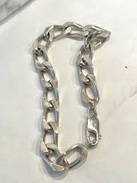 Vintage Chunky Heavy Thick Sterling Silver Curb Link ...