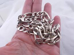 Sterling Silver Chunky Figaro Chain Link Necklace, 24" Long ...