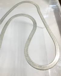 Vintage New Old Stock White Gold Plate Herringbone Necklace ...