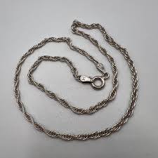 Vintage Sterling Silver 925 Rope Necklace Chain Jewelry ...