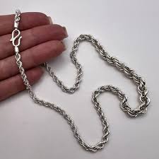 Vintage Sterling Silver 925 Men's Chain Necklace - Heavy ...