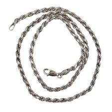 Italian Sterling Silver Rope Chain Necklace - Estate Beads ...