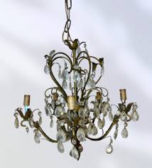 Vintage 1950s 60s Hollywood Regency Crystal 5 Light ...