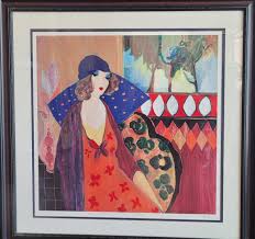 Itzchak Tarkay "Indigo Chapeau" Seriolithograph Signed ...