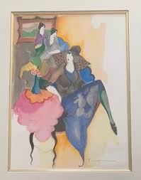 Itzchak Tarkay, Reflections, Orig. Hand Embellished A.P. I ...