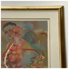 Nancy Stage Robinson, Bailadora Dancer Mixed Media Painting Listed . For Sale at Ruby Lane