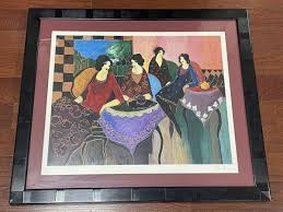 Itzchak Tarkay 2 by 2 Signed Matted & Framed Print | eBay