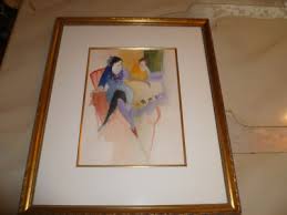 ITZCHAK TARKAY ORIGINAL WATERCOLOR, FRAMED DIMENSIONS 25 x ...