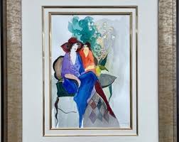 ITZCHAK TARKAY "elegance" - Hand Signed Original Watercolor ...