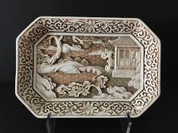 Ivory Dynasty Deep Carved Plate, Made in Taiwan - Etsy