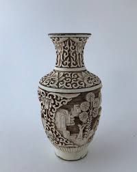 Vintage 1980s Carved Resin on Brass Ivory Dynasty Arnart ...