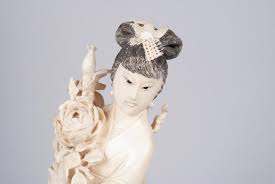Lot - IVORY CARVING OF GUANYIN