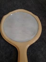 Vintage Art Deco Du Barry Py-Ra-Lin Ivory Celluloid Hand Held Beveled Mirror | eBay