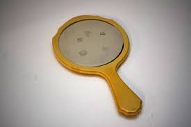 Vintage Dubarry Ivory Pyralin Hand Mirror Vanity Celluloid Beveled Glass | eBay