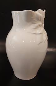 White Poinsettia Water Beverage Pitcher With FLOWER. 1987 ...