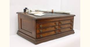 Oak Antique Spool Cabinet, Jewelry or Collector Chest & Desk