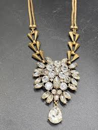 Vintage Large Crystal Rhinestone Adjustable Necklace - Etsy