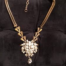 1980s J Crew Necklace With Rhinestone Cluster - Etsy