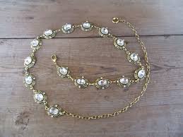 90s Gold Tone Bejeweled Chain Belt | Metal Waist Belt ...