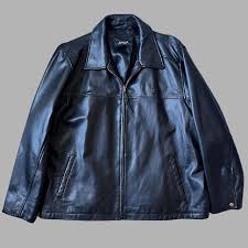 genuine black lamb leather jacket with brass hardware and ...