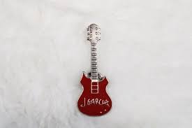 J Garcia Red Enamel Guitar Pin Grateful Dead Silver Tone ...