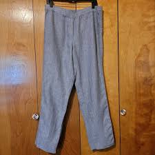 J. Jill Women's Sz Medium 100% Linen Blue Elastic Waist ...