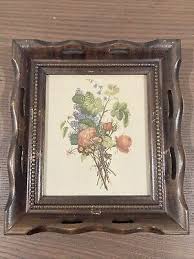 VINTAGE 1940s FRAMED T.L. PREVOST PRINT OF FLOWER BOUQUET 12x14 Wood Frame | eBay