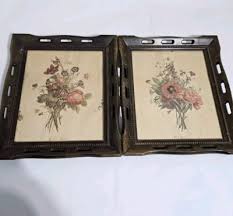 2 Vtg J L Prevost Floral Prints Reticulated Wood Frame Sidney Z Lucas New York | eBay
