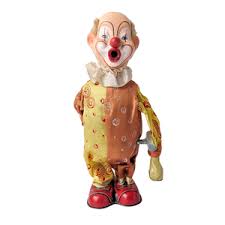 Vintage Bouncing Wind Up Tin Clown – Ballyhoo Curiosity Shop