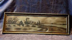 ANTIQUE 19c DUTCH OIL ON BOARD PAINTING W/OLD VILLAGE NEAR ...