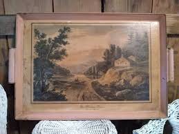 Vintage Serving Tray Serving Tin With Curled Handles and the ...