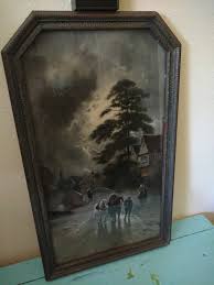 RARE Antique J.W. Gozzard Print Original Coffin Style Frame ...