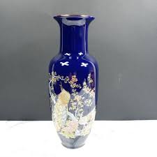 Japanese Cobalt Blue Porcelain Vase Vintage – Hometime ...
