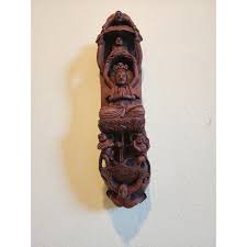 Vintage Hand Carved Wall Boxwood Sculpture | Chairish