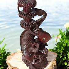 Vintage Japanese Double Koi Wood Carving - Etsy