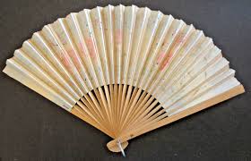 VTG Japanese Asian Folding Fan Floral Wood Beautiful | eBay